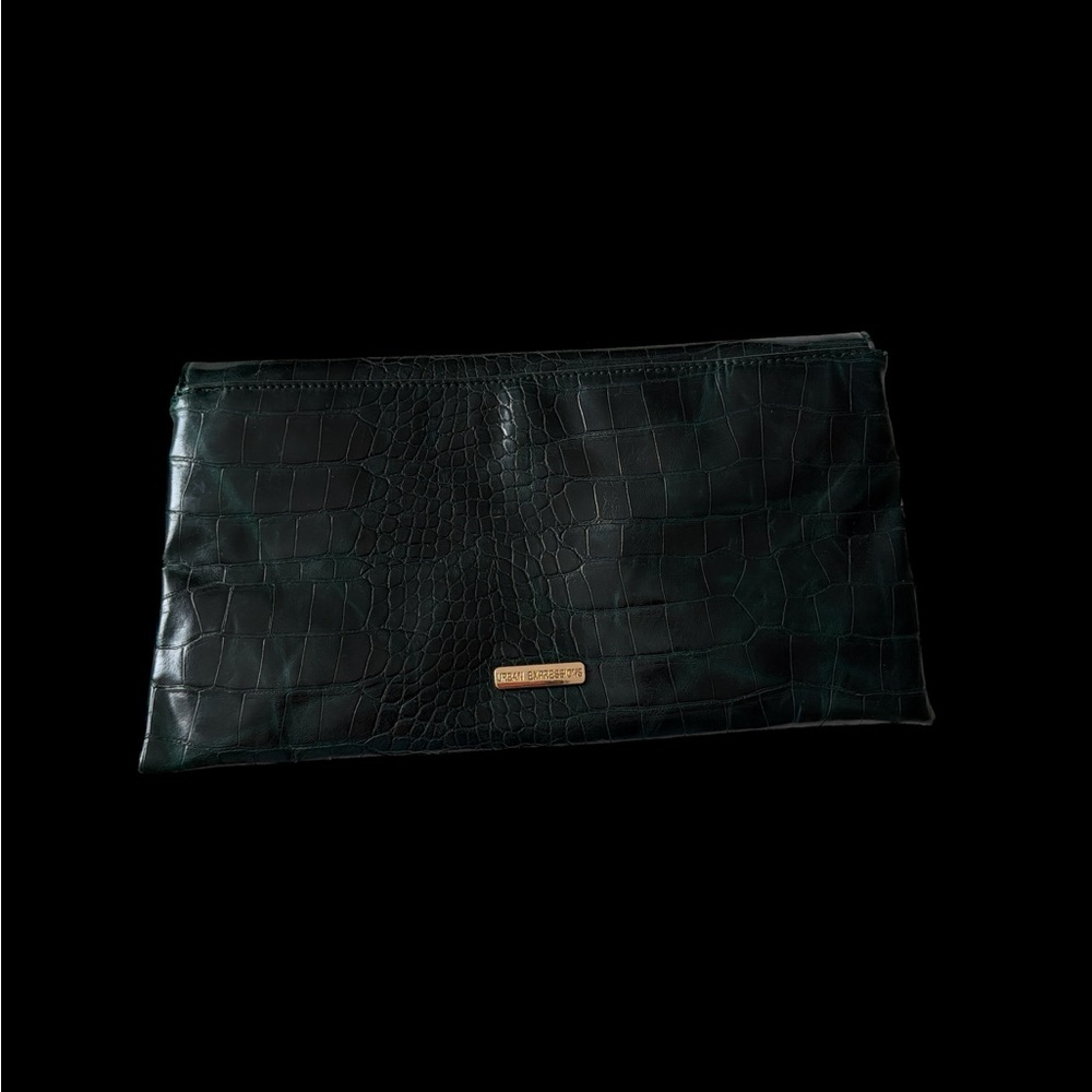 Black Crocodile Embossed Clutch